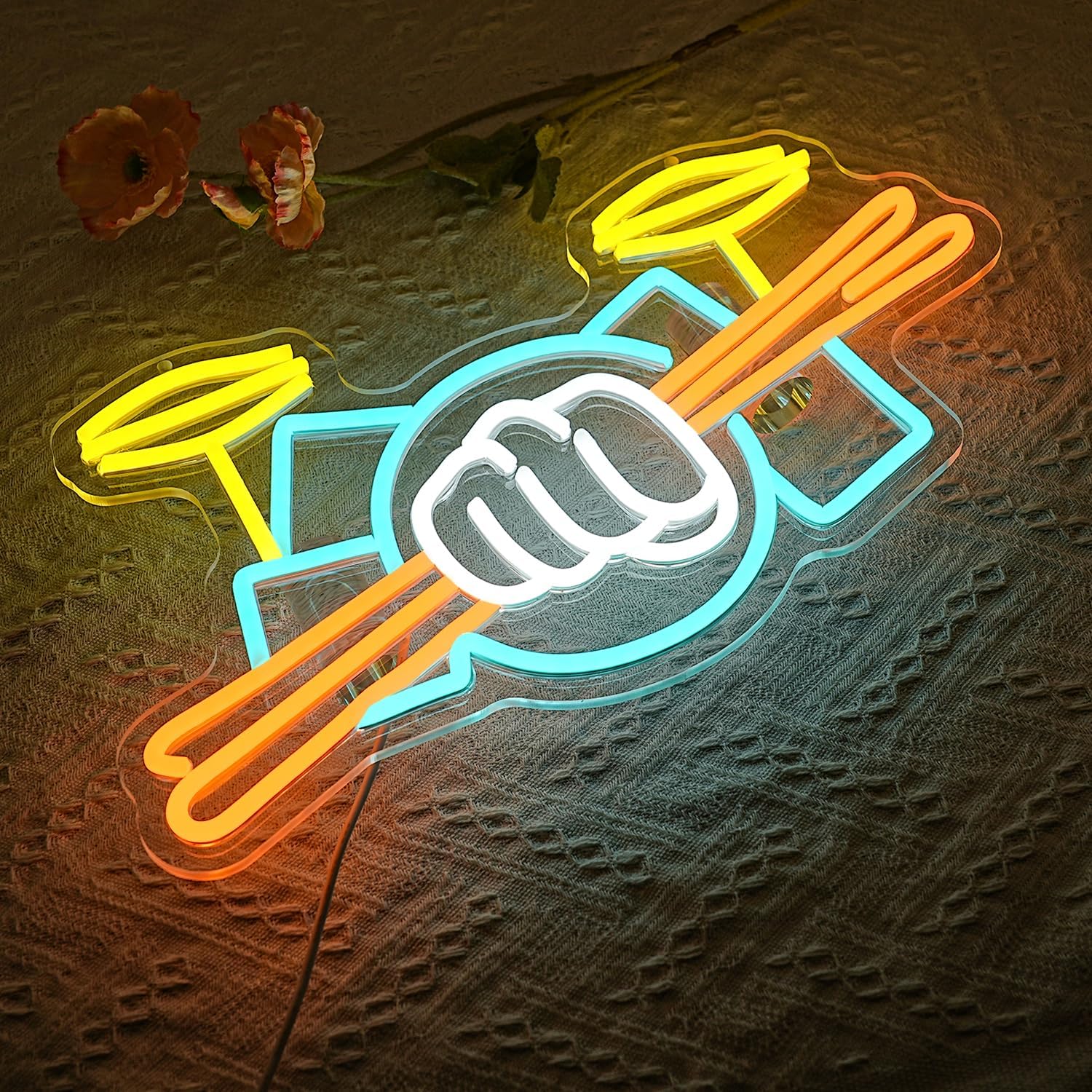 Drum Set Neon Sign USB Powered - đánh giá và giá Musical Instruments