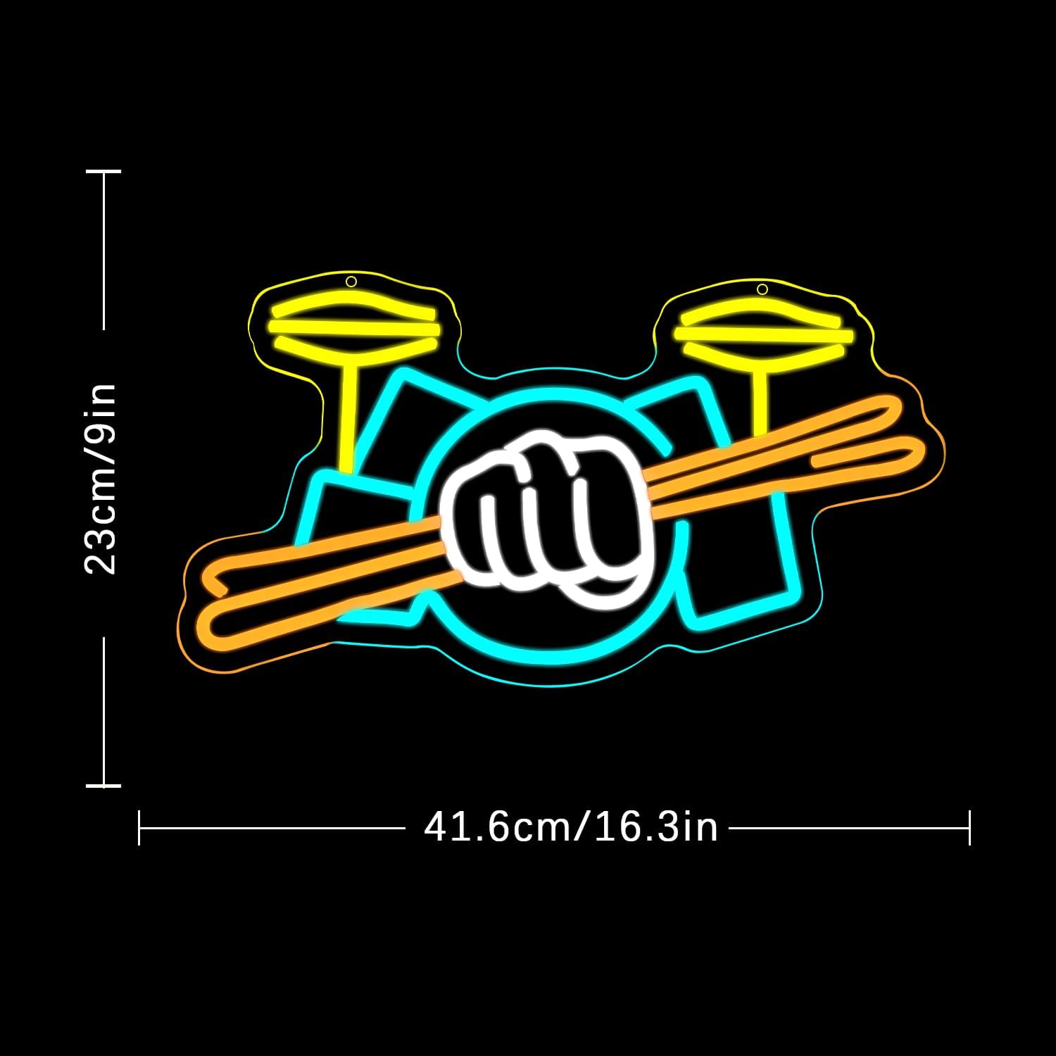 Drum Set Neon Sign USB Powered - đánh giá và giá Musical Instruments