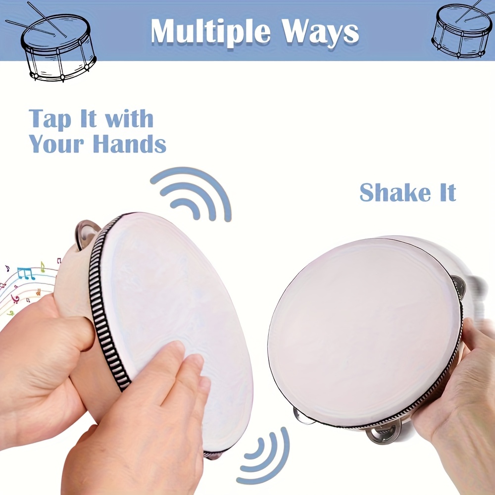 1/3pcs Wooden Tambourine 6/8/1 - đánh giá và giá Musical Instrument Game