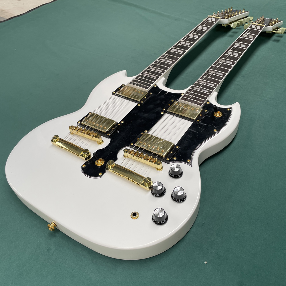 Double-neck white 6-string 12- - đánh giá và giá Electric Guitar Beginner
