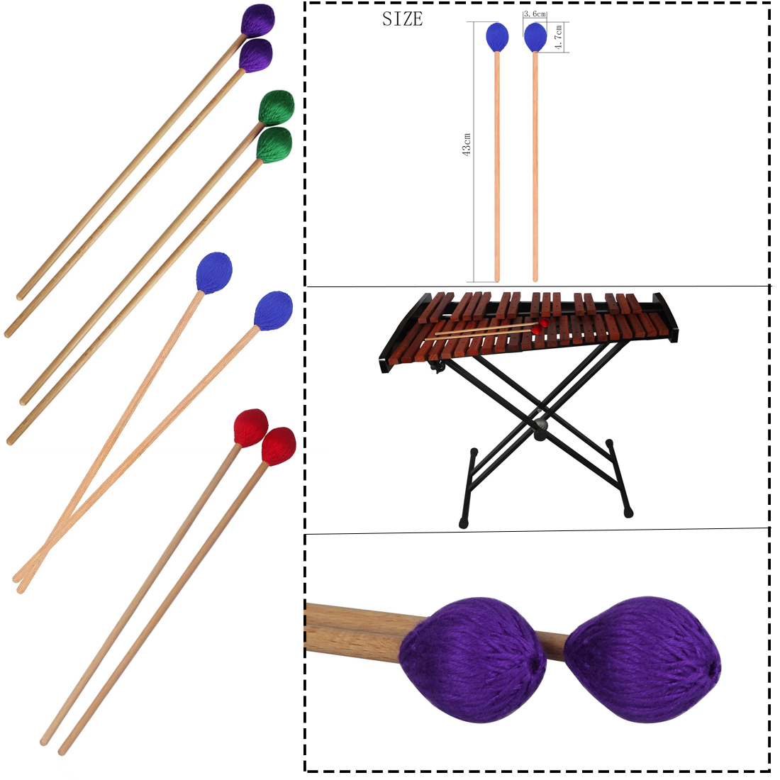 Professional Marimba Mallets W - đánh giá và giá Musical Instrument Marimba
